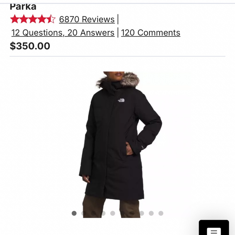 Women's North Face 3/4 length Arctic Parka
